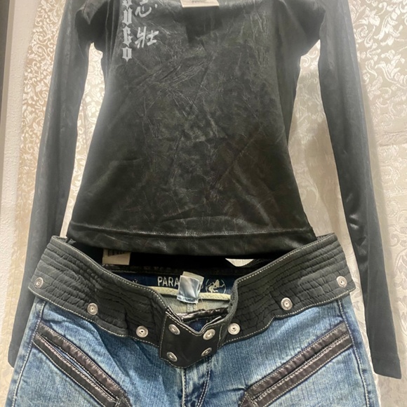 Ladies Parasuco Ergonomic Removable Belt Jeans Sz 27 - Picture 5 of 13